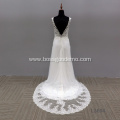 Elegant lace bridal dress mermaid dress classic and unique custom sleeveless bridal dress